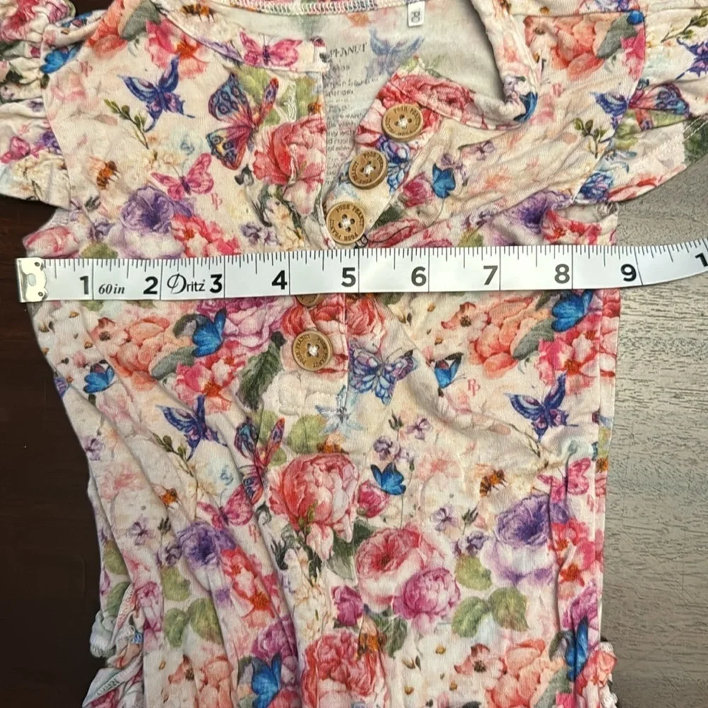 Posh Peanut floral super soft onesie see measurements